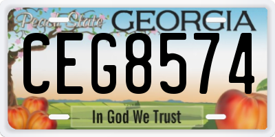 GA license plate CEG8574