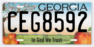 GA license plate CEG8592