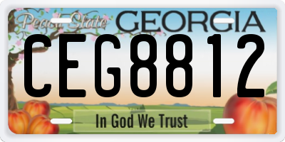 GA license plate CEG8812