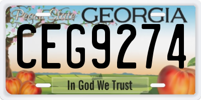 GA license plate CEG9274