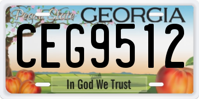 GA license plate CEG9512