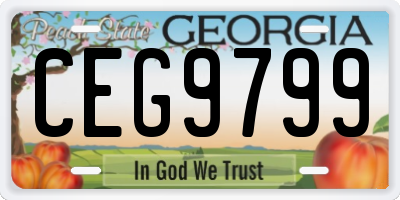 GA license plate CEG9799
