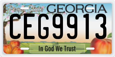 GA license plate CEG9913