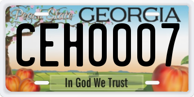 GA license plate CEH0007
