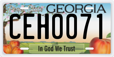 GA license plate CEH0071