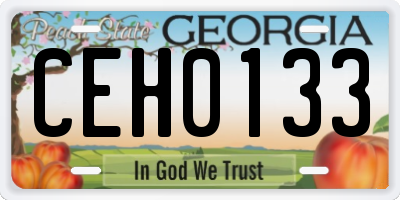 GA license plate CEH0133