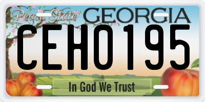 GA license plate CEH0195