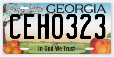 GA license plate CEH0323