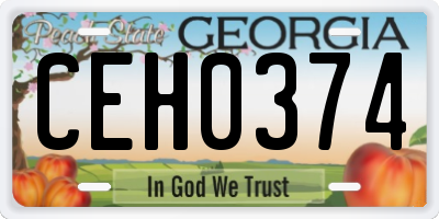 GA license plate CEH0374