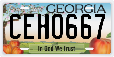 GA license plate CEH0667
