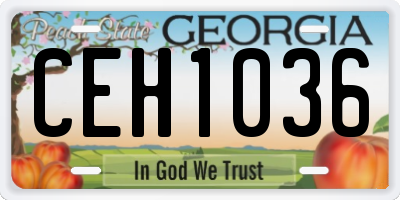 GA license plate CEH1036