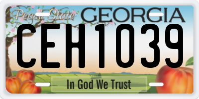 GA license plate CEH1039