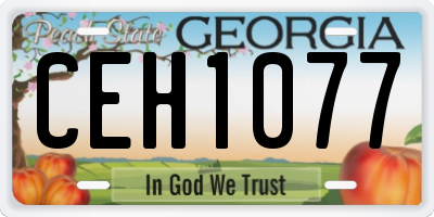 GA license plate CEH1077