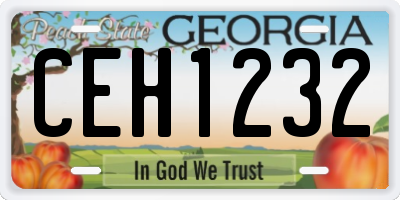 GA license plate CEH1232