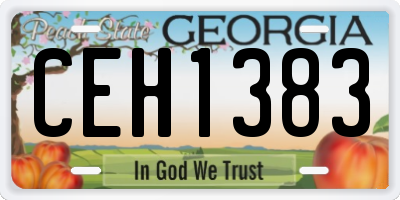 GA license plate CEH1383