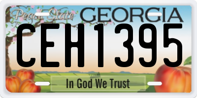 GA license plate CEH1395