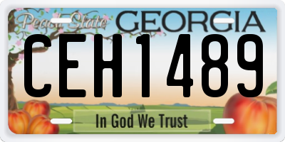 GA license plate CEH1489