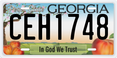 GA license plate CEH1748