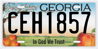 GA license plate CEH1857
