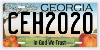 GA license plate CEH2020