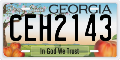 GA license plate CEH2143