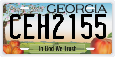 GA license plate CEH2155