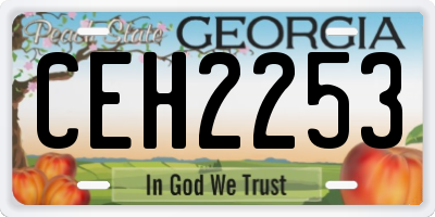 GA license plate CEH2253