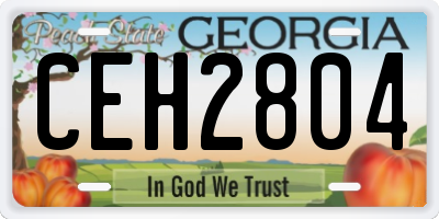 GA license plate CEH2804