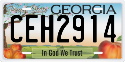 GA license plate CEH2914