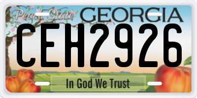 GA license plate CEH2926
