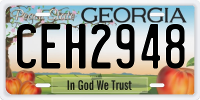GA license plate CEH2948