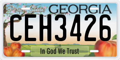 GA license plate CEH3426
