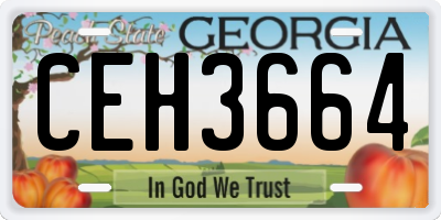 GA license plate CEH3664