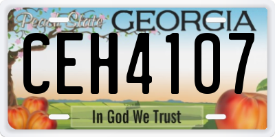 GA license plate CEH4107