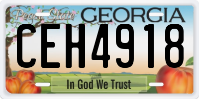 GA license plate CEH4918