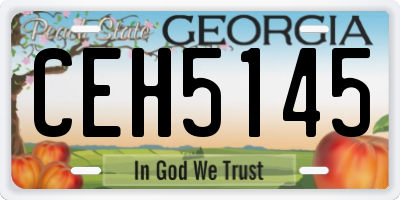 GA license plate CEH5145