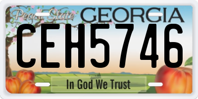 GA license plate CEH5746
