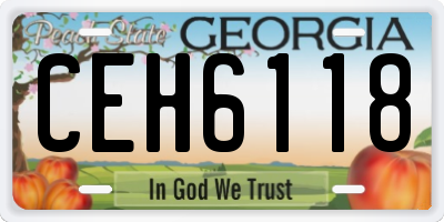 GA license plate CEH6118