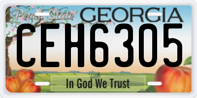 GA license plate CEH6305