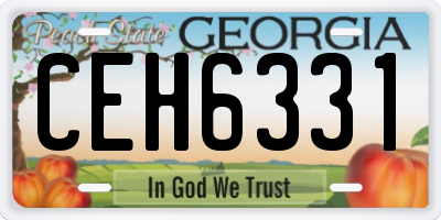 GA license plate CEH6331