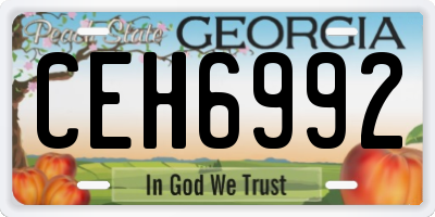 GA license plate CEH6992