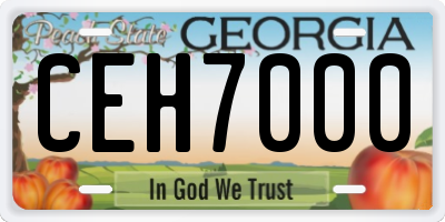 GA license plate CEH7000
