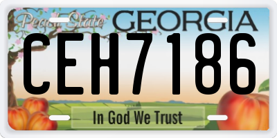 GA license plate CEH7186