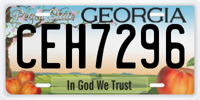 GA license plate CEH7296