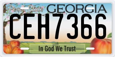 GA license plate CEH7366