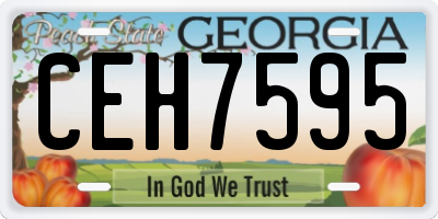 GA license plate CEH7595