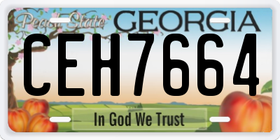 GA license plate CEH7664