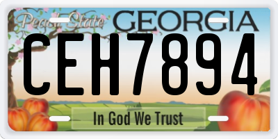 GA license plate CEH7894