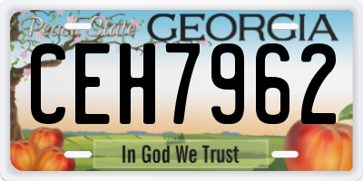 GA license plate CEH7962