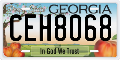 GA license plate CEH8068